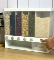 6 in 1 wall-mounted dry food dispenser